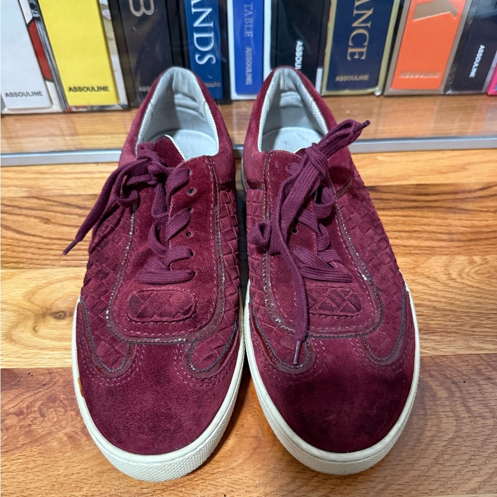 Bottega Veneta Oxblood Suede Sneakers